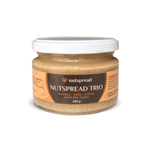 Nutspread 100% orieškové maslo Nutspread Trio z troch druhov orechov 250 g- ZĽAVA - KRÁTKA EXPIRÁCIA - 20.12.2020