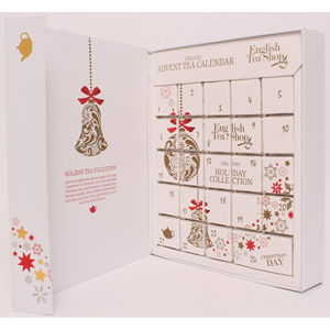 English Tea Shop Adventný kalendár kniha biela BIO 24 pyramídiek, 12 príchuťou + 2 mesiace na vrátenie tovaru