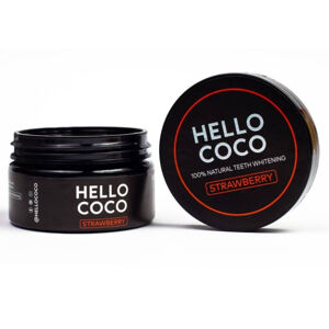 Hello Coco Aktívne uhlie na bielenie zubov s príchuťou jahody 100% Natural Teeth Whitening STRAWBERRY 30 g