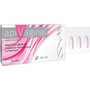 Apivaginal Vaginálna globula s kyselinou hyalurónovou a propolisom 5 globúl