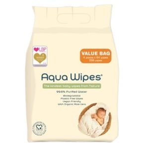 Aqua Wipes EKO detské vlhčené obrúsky, 4 x 64 ks