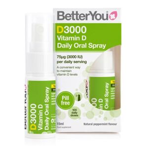 Better You Vitamín D3000 orálny sprej 15 ml + 2 mesiace na vrátenie tovaru