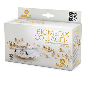 Biomedix Biomedix Collagen 32 sáčkov + C-Vitamín 100 mg 60 tabliet - ZĽAVA - poškodená krabička