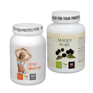 Odporúčaná kombinácia produktov Na Slnečné ochranu - Maqui Pure + FitMe Slim & Sun