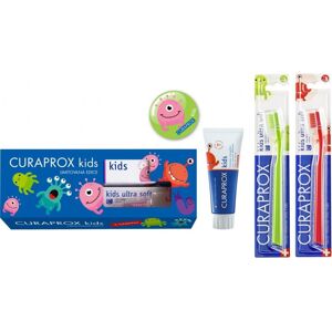 Curaprox Darčeková sada dentálnej starostlivosti pre deti bez obsahu fluoridu Jahoda