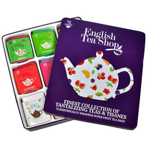 English Tea Shop Darčeková plechová kazeta - výber ovocných a bylinných čajov 72 sáčkov / 9 príchuťou