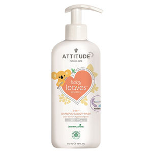 Attitude Detské telové mydlo a šampón (2 v 1) Baby Leaves s vôňou hruškovej šťavy 473 ml