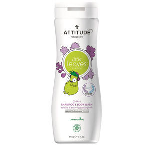 Attitude Detské telové mydlo a šampón (2 v 1) Little Leaves s vôňou vanilky a hrušky 473 ml