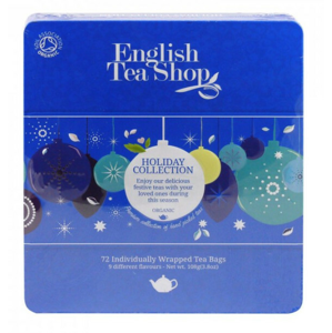 English Tea Shop Darčeková sada Vianočné ozdoby modrej BIO v papierovej kazete 96 pyramidek