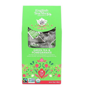 English Tea Shop Zelený čaj s granátovým jablkem 15 pyramidek sypaného čaje