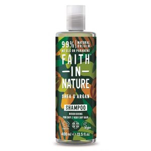 Faith in Nature Vyživujúci šampón pre suché a veľmi suché vlasy Argan a bambucké maslo ( Nourish ing Shampoo) 400 ml