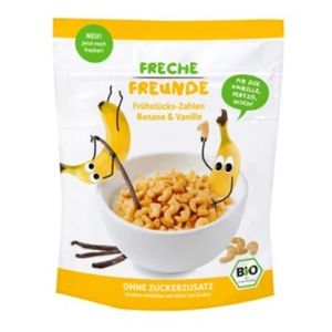 Freche Freunde BIO Cereálie - chrumkavá čísla - Banán a vanilka 125 g