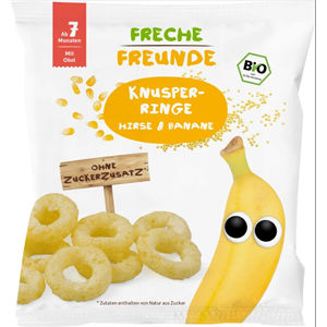 Freche Freunde BIO Chrumkavé krúžky - Proso a banán 20 g