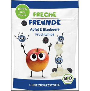 Freche Freunde BIO Ovocné chipsy - 100% Jablko a čučoriedka 16 g
