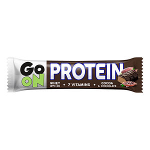 Vieste GO ON Proteínová tyčinka s príchuťou kakaa 50 g -ZĽAVA - KRÁTKA EXPIRÁCIA - 12.2.2021