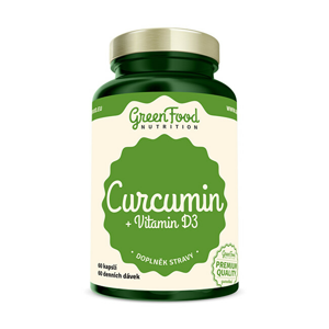 GreenFood Nutrition Curcumin + vitamín D3 60 kapsúl
