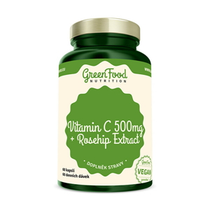 GreenFood Nutrition Vitamín C 500 + Extrakt zo šípok 60 kapsúl