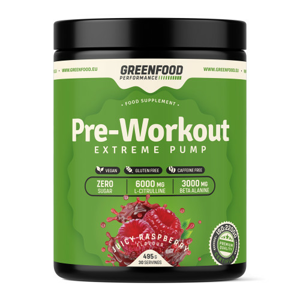 GreenFood Performance nápoj Pre-Workout 495 g Raspberry