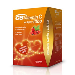 GreenSwan GS Vitamín C 1000 + šípky tbl. 100 + 20 edícia 2020 -ZĽAVA - pokrčená krabička