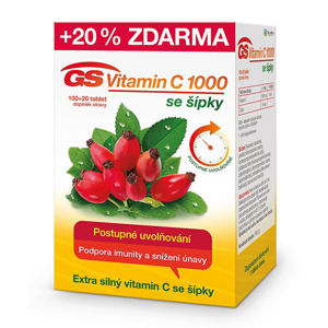 GreenSwan GS Vitamín C 1000 + šípky 100 tbl. + 20 tbl. ZD ARMA - ZĽAVA - POŠKODENÁ ŠKATUĽA