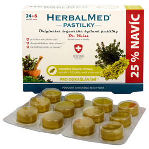 Simply You HerbalMed pastilky Dr. Weiss pre odkašliavanie 24 pastiliek + 6 pastiliek ZADARMO