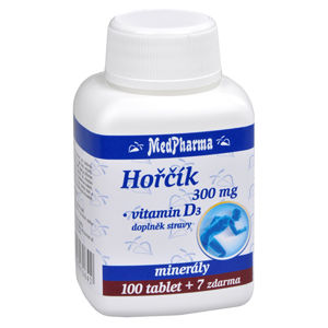 MedPharma Horčík 300 mg + vitamín D3 100 + 7 tablet ZADARMO