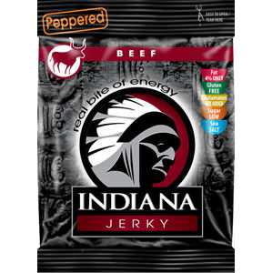 Indiana Indiana Jerky beef (hovädzie) peppered 25 g -ZĽAVA - KRÁTKA EXPIRÁCIA 31.12.2021