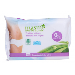 MASMA Intímne vlhčené obrúsky z organickej bavlny 20 ks