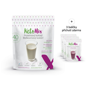 KetoMix Proteinový koktejl KetoMIX 1200 g (40 porcí) (čokoláda, vanilka a jahoda)