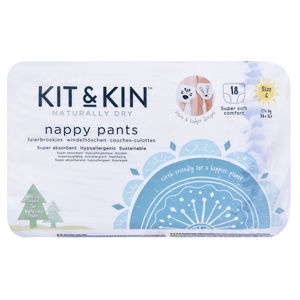 Kit & Kin Kit & Kin ekologickej plienkové nohavičky (pull-ups), veľkosť 6 (18 ks), 15 kg +