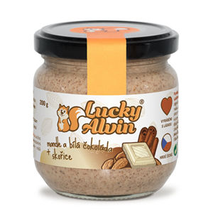 Lucky Alvin Mandle + biela čokoláda + škorica krém 200 g