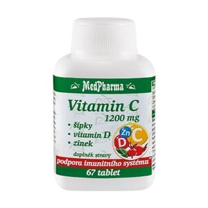 MedPharma Vitamín C 1200 mg - šípky, vitamín D, zinok - 67 tbl.