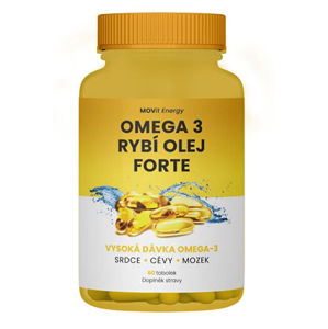 MOVit Energy Hnuteľný Omega 3 Rybí olej FORTE, 315 mg EPA, 245 mg DHA, 60 kapsúl
