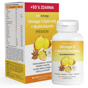 MOVit Energy Omega 3 Rybí olej + Multivitamin Premium 60 + 30 toboliek