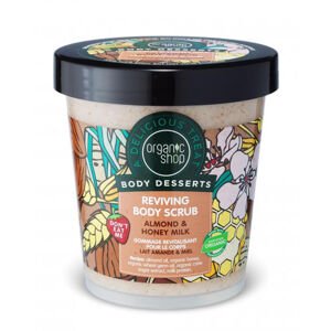 Organic Shop Oživujúci telový peeling Body Desserts Mandle a med (Reviving Body Scrub) 450 ml