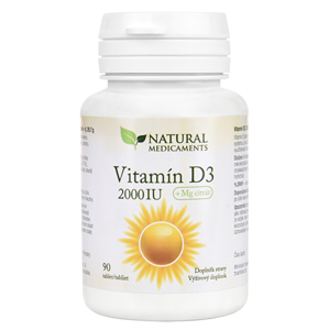 Natural Medicaments Vitamín D3 2000 IU 90 tabliet -ZĽAVA - KRÁTKA EXPIRÁCIA 30.11.2022 + 2 mesiace na vrátenie tovaru