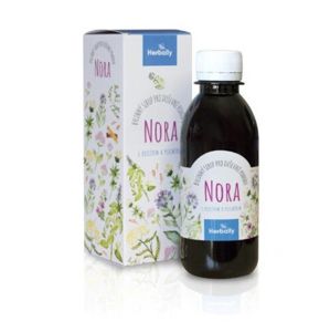 Herbally NORA bylinný sirup pre duševnú pohodu s valeriánou a pľúcnik 200 ml