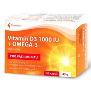 Noventis Vitamín D3 1000 IU + Omega - 3, 60 kapsúl