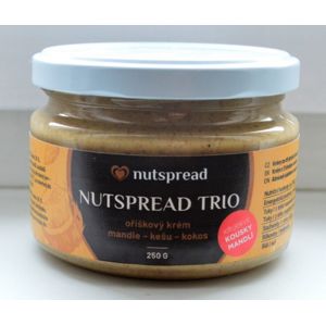 Nutspread Orieškový krém Trio z troch druhov orechov s chrumkavými mandľami 250 g -ZĽAVA - KRÁTKA EXPIRRACE 20.11.2021