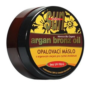 Vivaco Telové maslo s bio arganovým olejom pre rýchle zhnednutie bez UV filtrov 200 ml