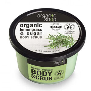 Organic Shop Kúpeľový cukrový peeling Organic Lemongrass & Sugar ( Body Scrub) 250 ml