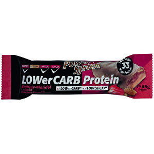 Power System LOWER CARB Protein Bar 33% Straw. Almond White Chocolat. 45 g