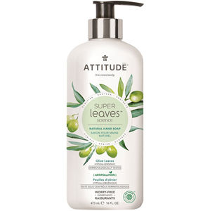 Attitude Prírodné mydlo na ruky Super Leaves s detoxikačným účinkom - olivové listy 473 ml