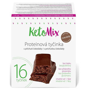 KetoMix Proteínové tyčinky s príchuťou čokolády 16 x 40 g -ZĽAVA - POŠKODENÁ KRABIČKA + 2 mesiace na vrátenie tovaru