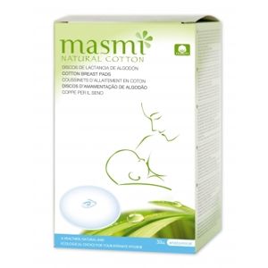 MASMA Prsné vložky pre dojčiace ženy z prírodnej bavlny MASMA 30 ks