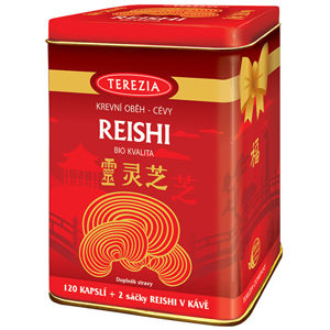 Terezia Company Reishi Bio 120 kapsúl + Reishi v káve 2 ks - darčekové balenie v plechovej dóze + 2 mesiace na vrátenie tovaru