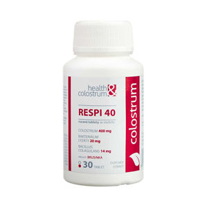 Health&colostrum Resp 40 (400 mg) + bakteriálne lyzáty - príchuť brusnica 30 cmúľacích tbl.