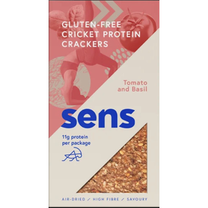 SENS SENS Protein bezlepkové krekery s cvrčky múkou - Paradajka & Bazalka 50 g