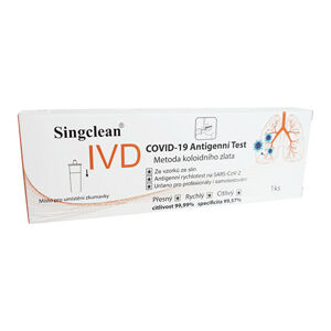 Singclean COVID-19 Antigén Test Kit SINGCLEAN zo slín s koloidným zlatom 1 ks + 2 mesiace na vrátenie tovaru