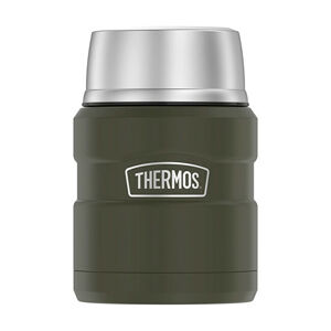 Thermos Termoska na jedlo so skladacou lyžicou a šálkou - vojenská zelená 470 ml